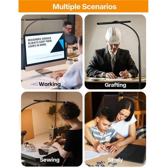 LED Desk Lamp for Office Home Gaming Lamp 25 Lighting Modes Adjustable Flexible - Picture 2 of 6